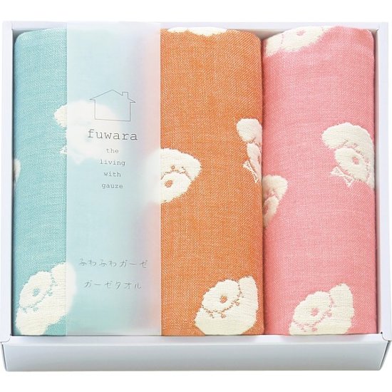 ふわら　６重織ガーゼハンカチ３枚セット FWR3008 画像