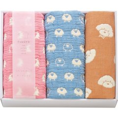 ふわら　６重織ガーゼフェイスタオル・ハンカチセット FWR5008の画像