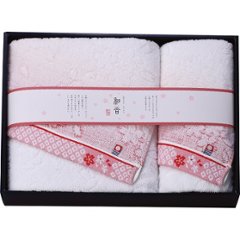 なごみね（桜）　バス・フェイスタオルセット ピンク NGS-24425の画像