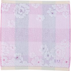 アーヴェーヴェー　婦人タオルハンカチ チェック×花ピンク AVT-524 PIの画像