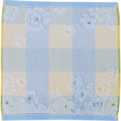 アーヴェーヴェー　婦人タオルハンカチ チェック×花イエロー AVT-524 YEの画像