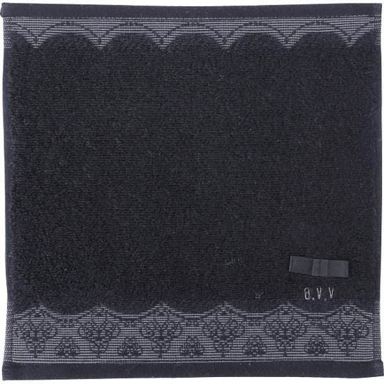 アーヴェーヴェー　婦人タオルハンカチ レースブラック AVT-525 BK画像