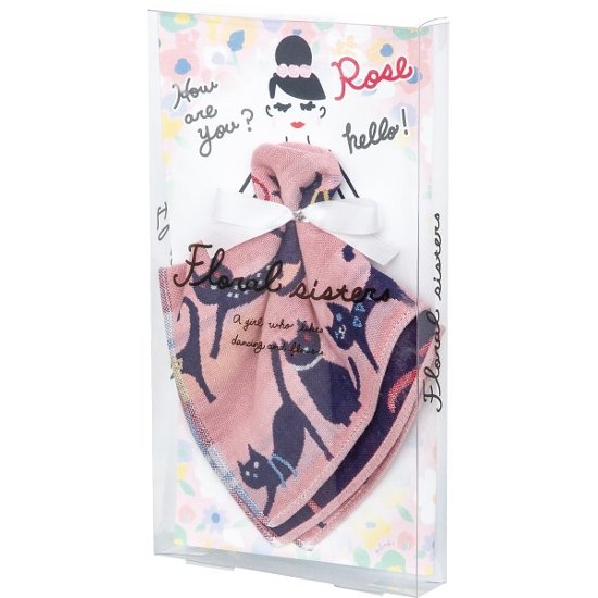 フローラルシスターズ　３重ガーゼハンカチ ローズ×キャット PCFS-R902画像