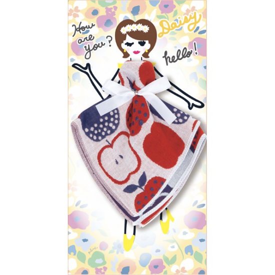 フローラルシスターズ　３重ガーゼハンカチ デイジー×赤青りんご PCFS-R903画像