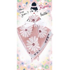 フローラルシスターズ　３重ガーゼハンカチ ローズ×白い花 PCFS-R904の画像