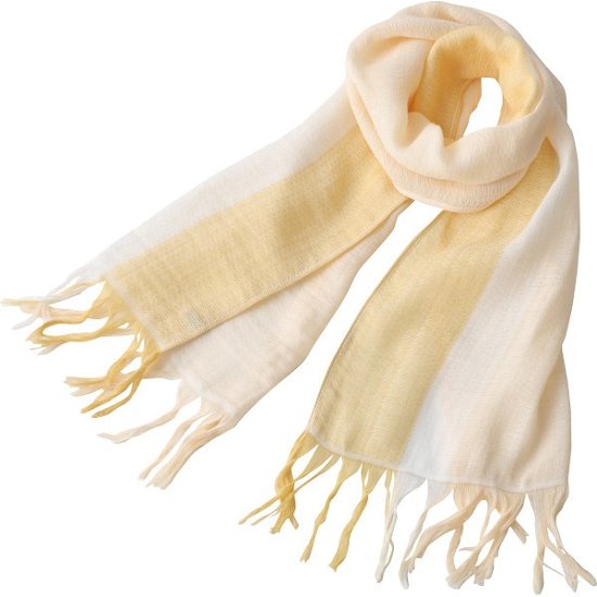 ラインカラーマフラー 黄色×クリーム GVｰ1500ｰ14画像