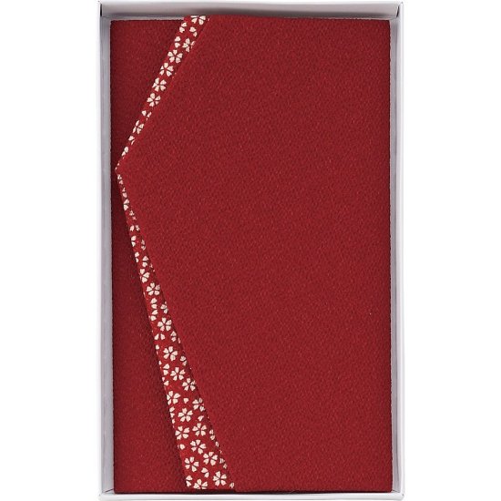 小花エステルちりめん金封ふくさ エンジ 681-4画像