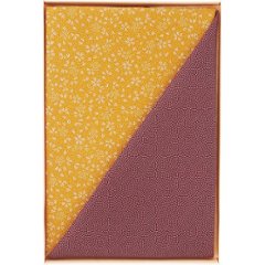 二巾一越織両面柄ふろしき 紫／金茶 サメ小紋／小桜 90-7の画像