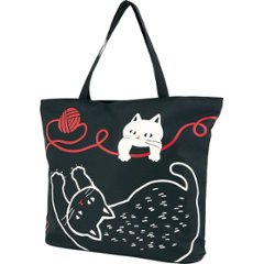 くろちく　和のマルチトートバッグ 猫と毛糸玉 21804710の画像