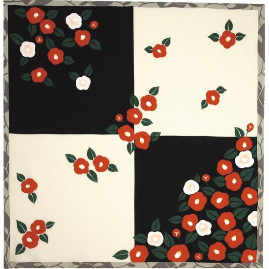 ちりめん風呂敷 椿 40406400画像