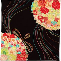 ちりめん風呂敷 薬玉黒 41103701の画像