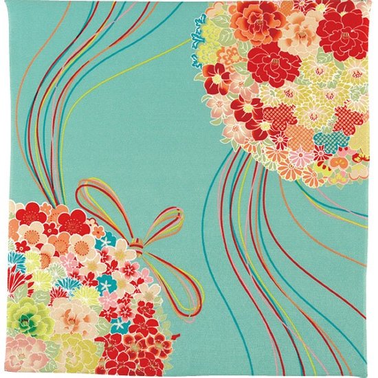 ちりめん風呂敷 薬玉青 41103702画像