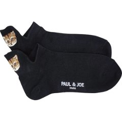 ポール＆ジョー　レディースアンクルソックス　かかと刺繍 ブラック 1782283の画像