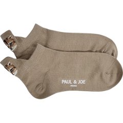 ポール＆ジョー　レディースアンクルソックス　かかと刺繍 ベージュ 1782285の画像