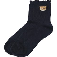 ポール＆ジョー　レディースソックス　ワンポイント刺繍 ブラック PJL743003BKの画像