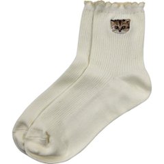 ポール＆ジョー　レディースソックス　ワンポイント刺繍 ホワイト PJL743003WHの画像