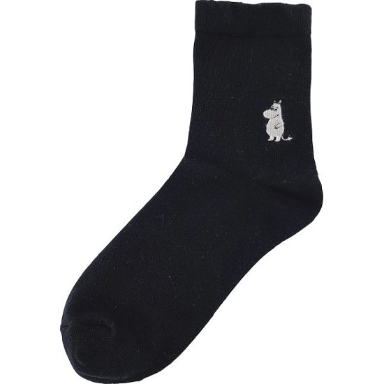 ムーミン　ゴムユッタリソックス ムーミン刺繍 ブラック MNL553004BK画像