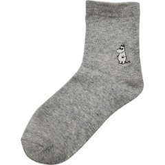 ムーミン　ゴムユッタリソックス ムーミン刺繍 グレー MNL553004GYの画像