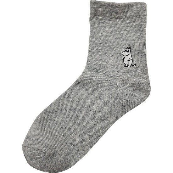 ムーミン　ゴムユッタリソックス ムーミン刺繍 グレー MNL553004GY画像
