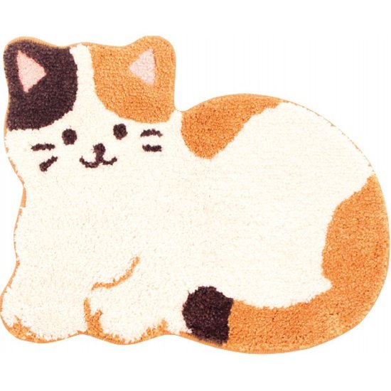 ファンディトアニマル　洗えるマット みけねこ 57524画像