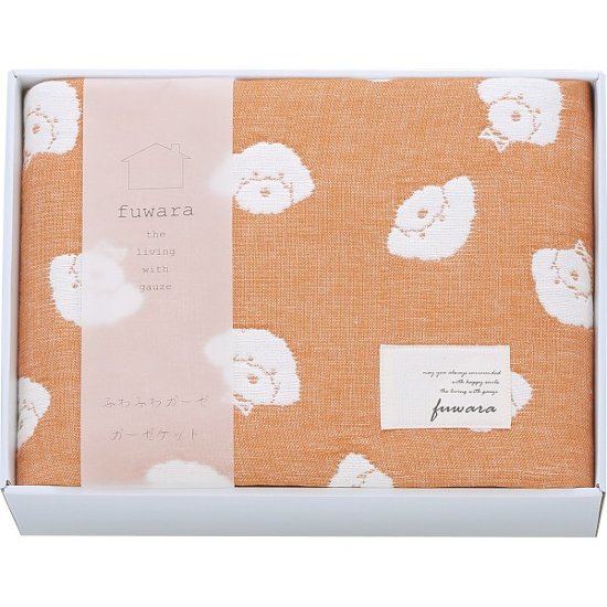 ふわら　六重織ガーゼハーフケット ブラウン FWR6508BR画像