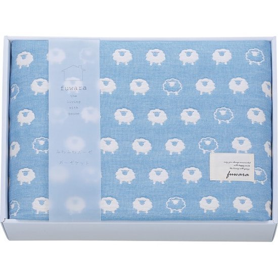 ふわら　六重織ガーゼケット ブルー FWR1508BL画像