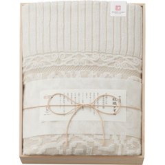 今治謹製　紋織タオル　タオルケット（木箱入） ベージュ IM10038の画像