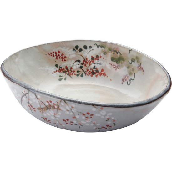 清水焼　桜・萩・葛　楕円鉢 KMG-042画像