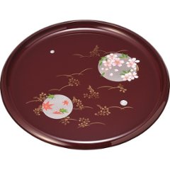 紀州塗　円華　８寸　信貴丸盆 2204093の画像