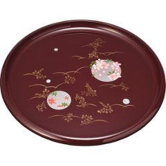 紀州塗　円華　１０寸　信貴丸盆 2204094の画像