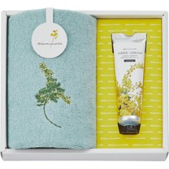 ミアミモザ　今治ハンドタオル＆ハンドクリーム グリーン 1607920の画像