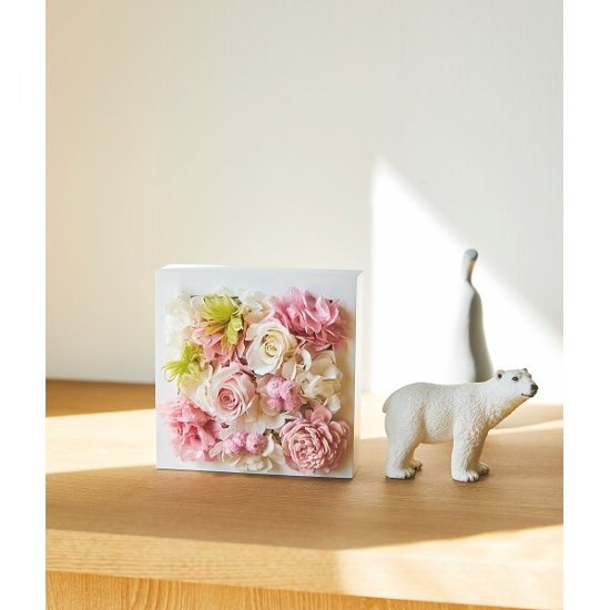 プリザーブドウォールフラワー（スクエア） ピンク ncr-wallpri02-pi画像