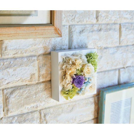 プリザーブドウォールフラワー（スクエア） パープル ncr-wallpri02-pu画像