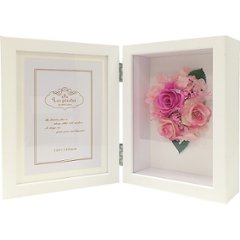 レ・ペタルフォトフレーム（プリザ・造花） ピンク 1000047037の画像