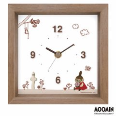 ムーミン　ウッドパーツクロック卓上 ブラウン 137657の画像