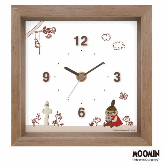 ムーミン　ウッドパーツクロック卓上 ブラウン 137657画像