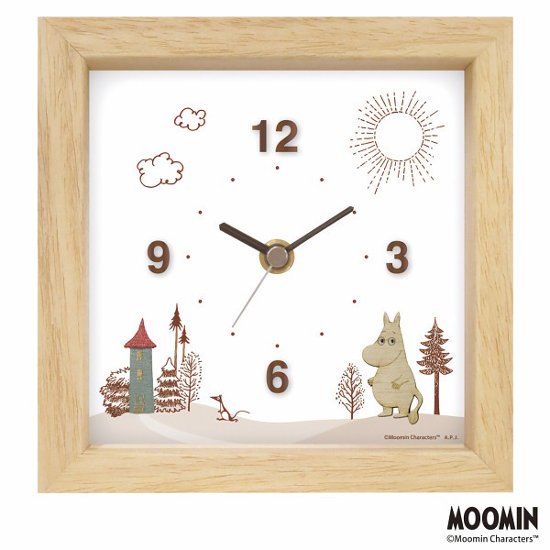 ムーミン　ウッドパーツクロック卓上 ナチュラル 137656画像