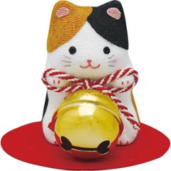 リュウコドウ　福かかえ鈴 猫 40-935Aの画像