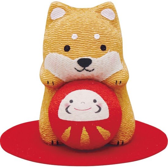 リュウコドウ　福かかえ鈴　だるま 柴犬 40-945B画像