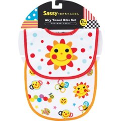 サッシーのあかちゃんえほんタオル　タオルビブ２枚セット おひさま SE8BB1の画像