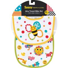 サッシーのあかちゃんえほんタオル　タオルビブ２枚セット みつばち SE8BB4の画像