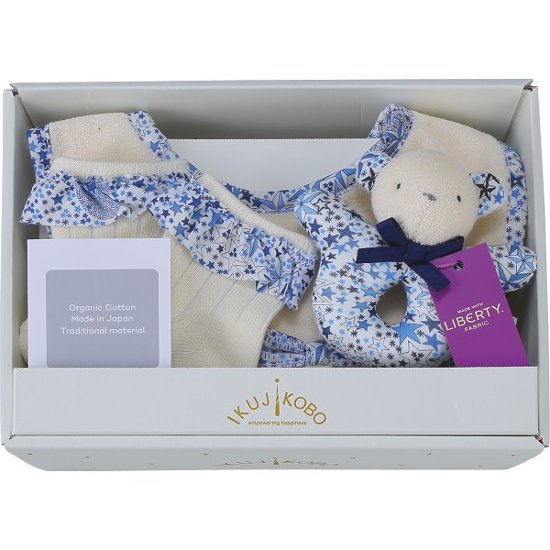 リバティプリント使用・ベビーミニギフト３点セット ネイビー 383409画像
