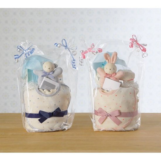 おむつケーキ（コンペイトウプリント） ブルー 344809画像