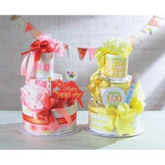 おむつｄｅケーキ　１００ＤＡＹ　ＭＥＭＯＲＹ　２段 ピンク 25ｰ003ｰ100DAY画像
