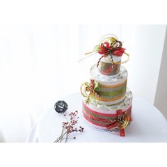 おむつｄｅケーキ　和柄　水引　２段 1631668の画像