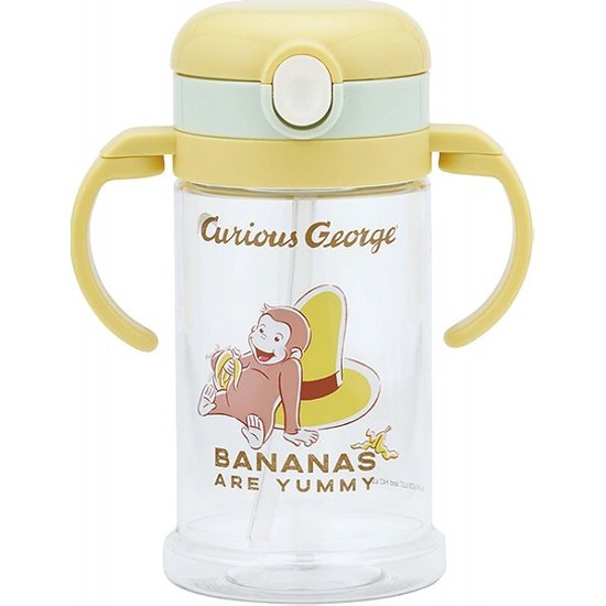 折りたたみ式両手ハンドル＆ショルダーベルト付ストローマグ おさるのジョージ KSHW2Nおさるのｼﾞｮｰｼﾞ画像