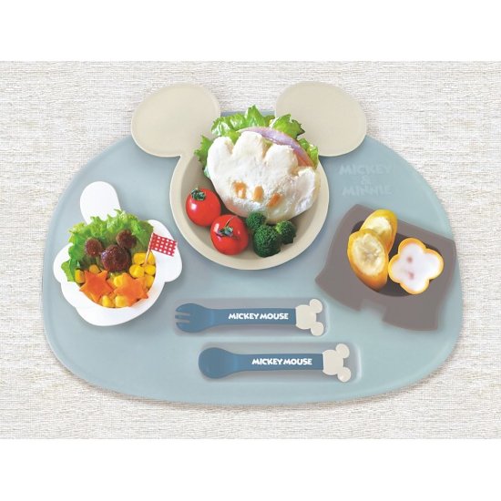 アイコンランチプレート ミッキーマウス×ブルーベージュ 306934画像