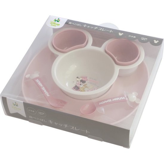 食べこぼしキャッチプレート ミニー×ピンク 306439画像