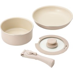 マジクック　セラミック加工　ＩＨ対応着脱ハンドルフライパン４点セット KKW-04の画像