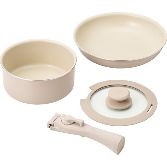 マジクック　セラミック加工　ＩＨ対応着脱ハンドルフライパン４点セット KKW-04画像